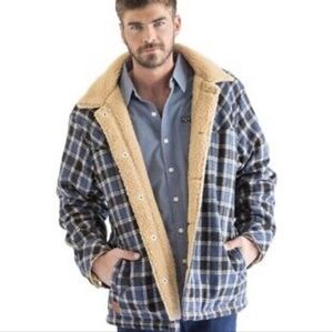 Kimes Ranch Blue Plaid Jacket with Tan Lining